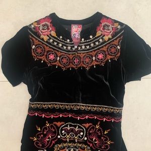 Johnny Was Emroidered Black Maxi Dress NWOT